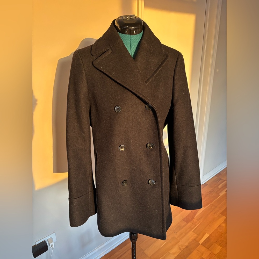 ✨True Vintage✨ 90s Brooks Brothers Black Peacoat Double-Breasted Wool
